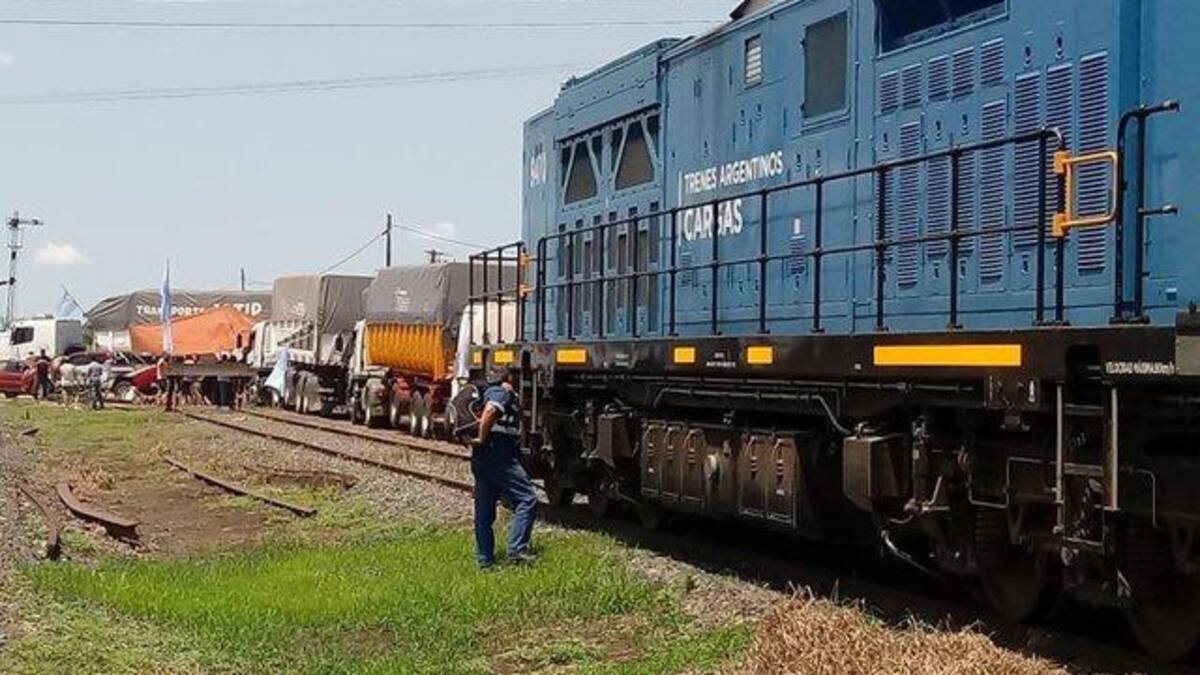 Corte de vías de tren por parte de camioneros