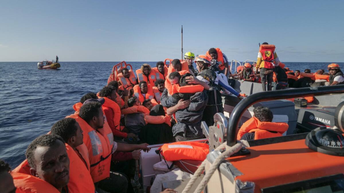 Crisis migratoria, barco en el Mediterráneo. Foto: EFE