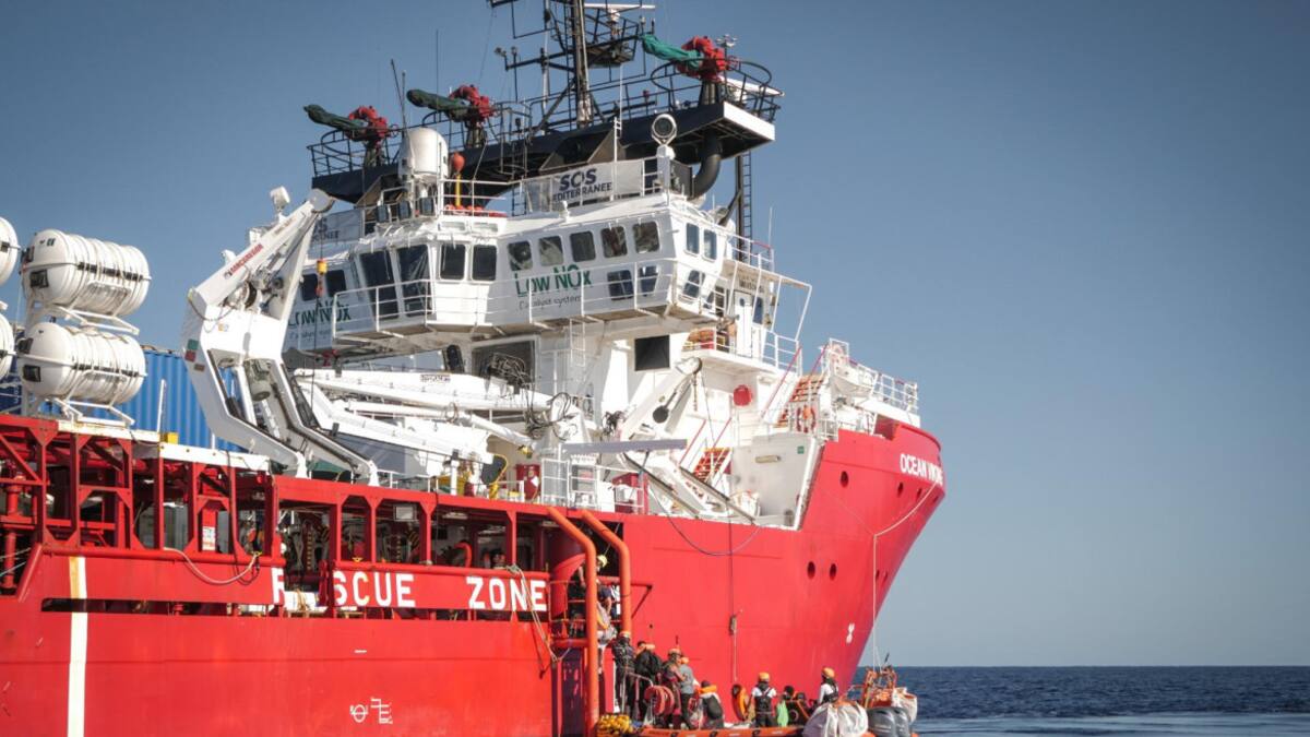 Crisis migratoria, barco en el Mediterráneo. Foto: EFE