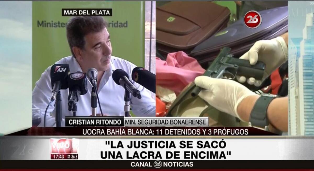 Cristian Ritondo detienen a sindicalistas de UOCRA Bahía Blanca