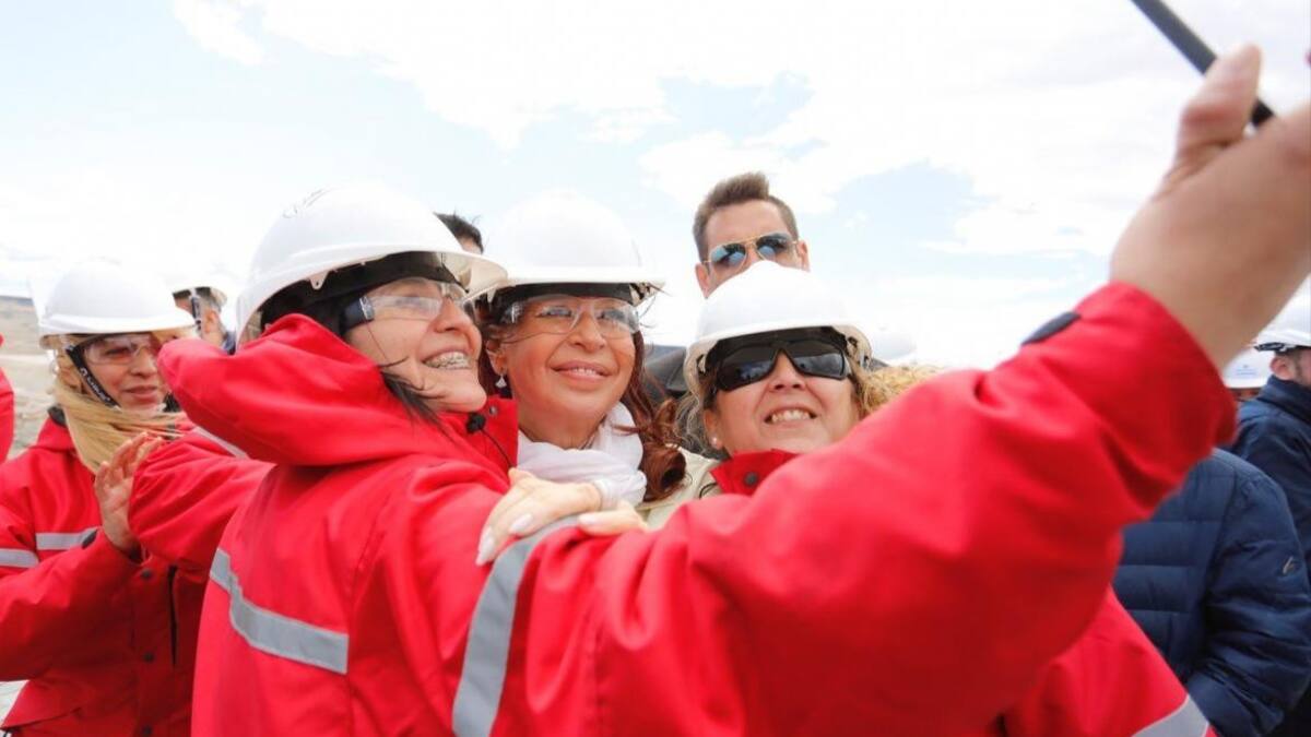 Cristina Fernández de Kirchner recorrió las obras de construcción de la represa hidroeléctrica Néstor Kirchner