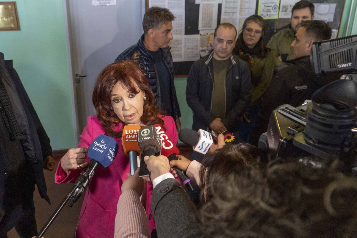 Cristina Fernández de Kirchner votó en Río Gallegos. Foto: Télam
