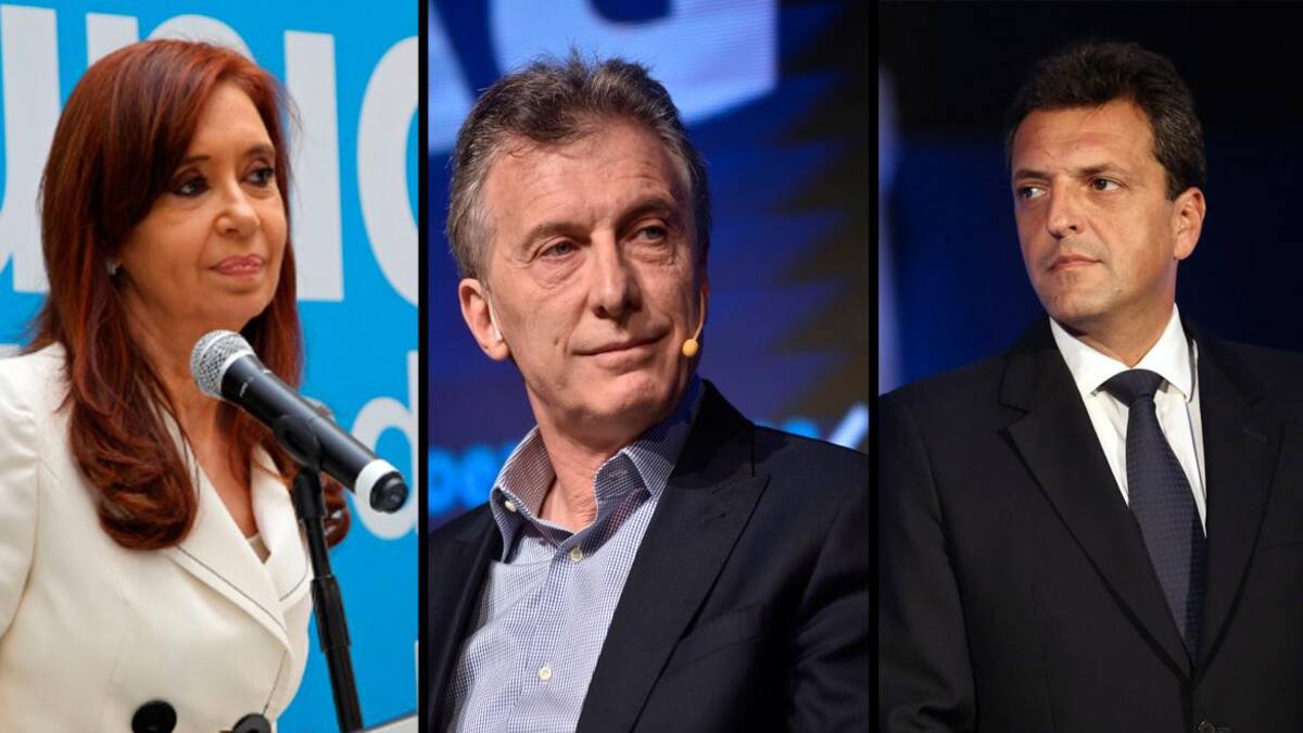 Cristina Kirchner, Mauricio Macri y Sergio Massa