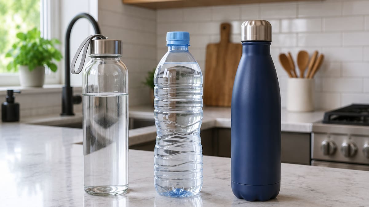 Cuál es la mejor botella para usar todos los días: vidrio, plástico o acero inoxidable