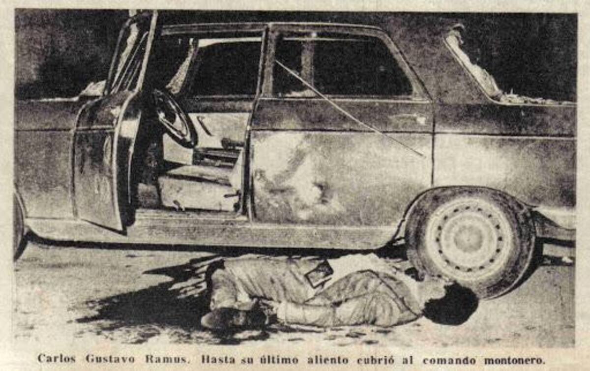 Cuerpo de Carlos Ramus caído en el Combate de William Morris