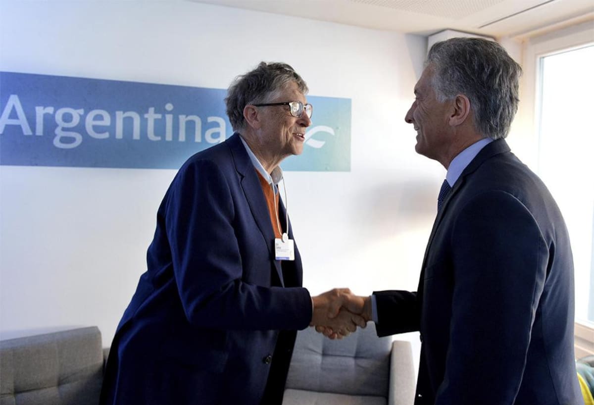 Cumbre de Davos - Bill Gates y Mauricio Macri (Reuters)
