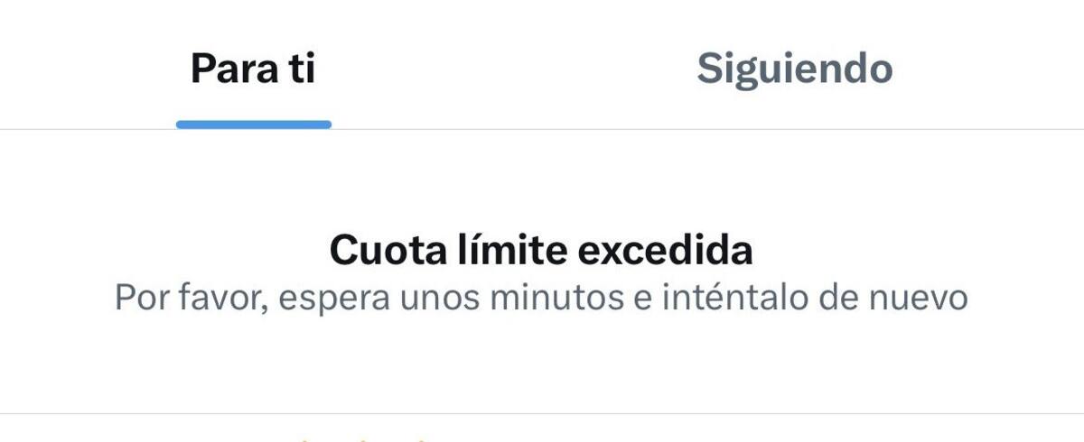 "Cuota límite excedida". Foto: Twitter.
