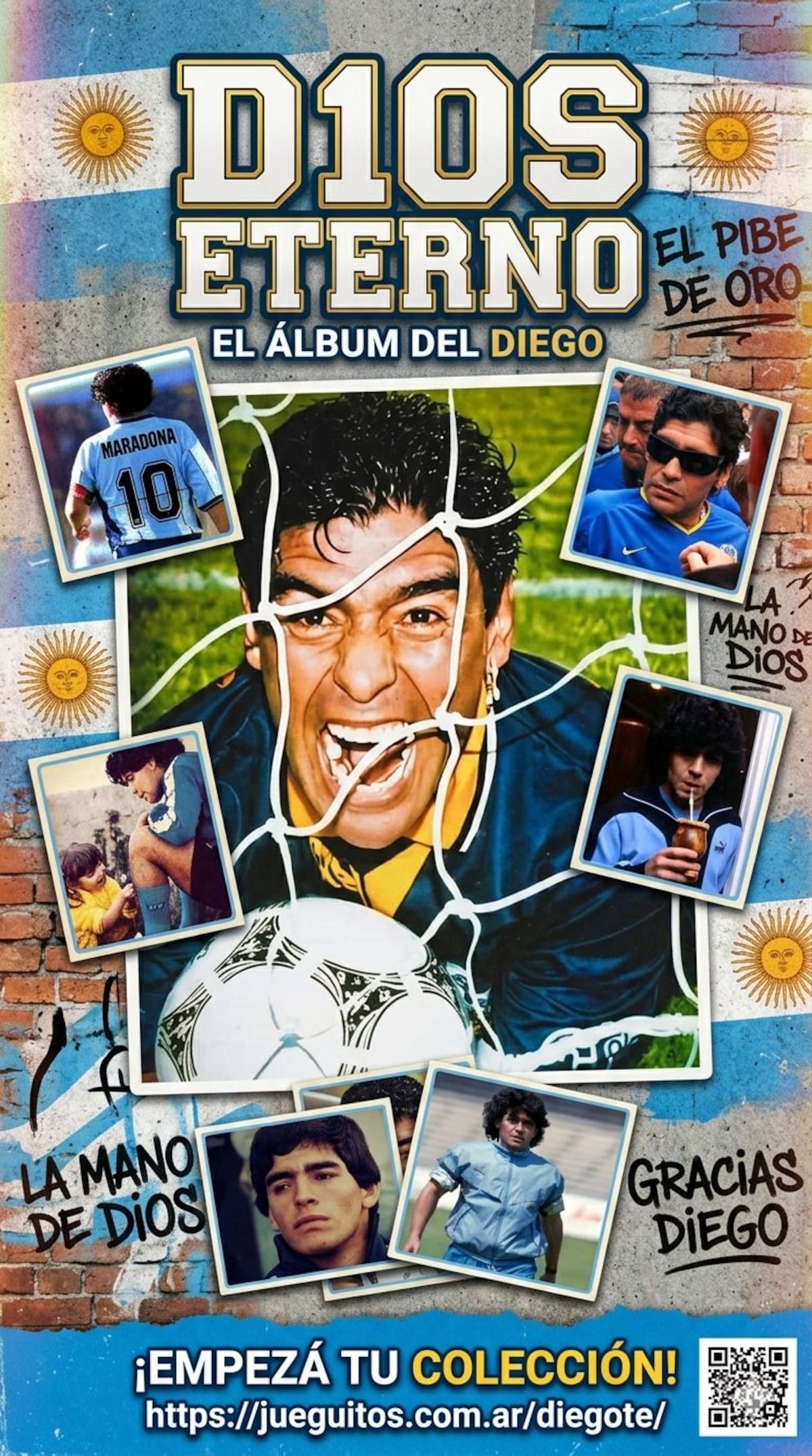 D10S eterno, el álbum de figuritas virtual de Maradona.
