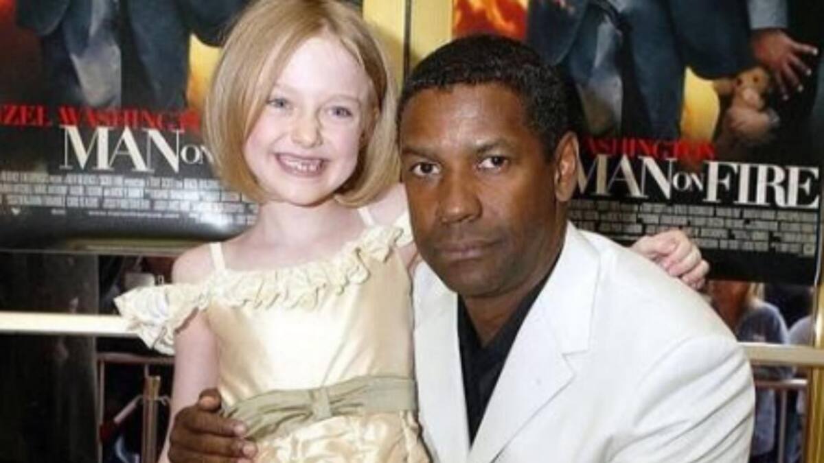 Dakota Fanning y Denzel Washington. Foto: Instagram/quetalmagazine.