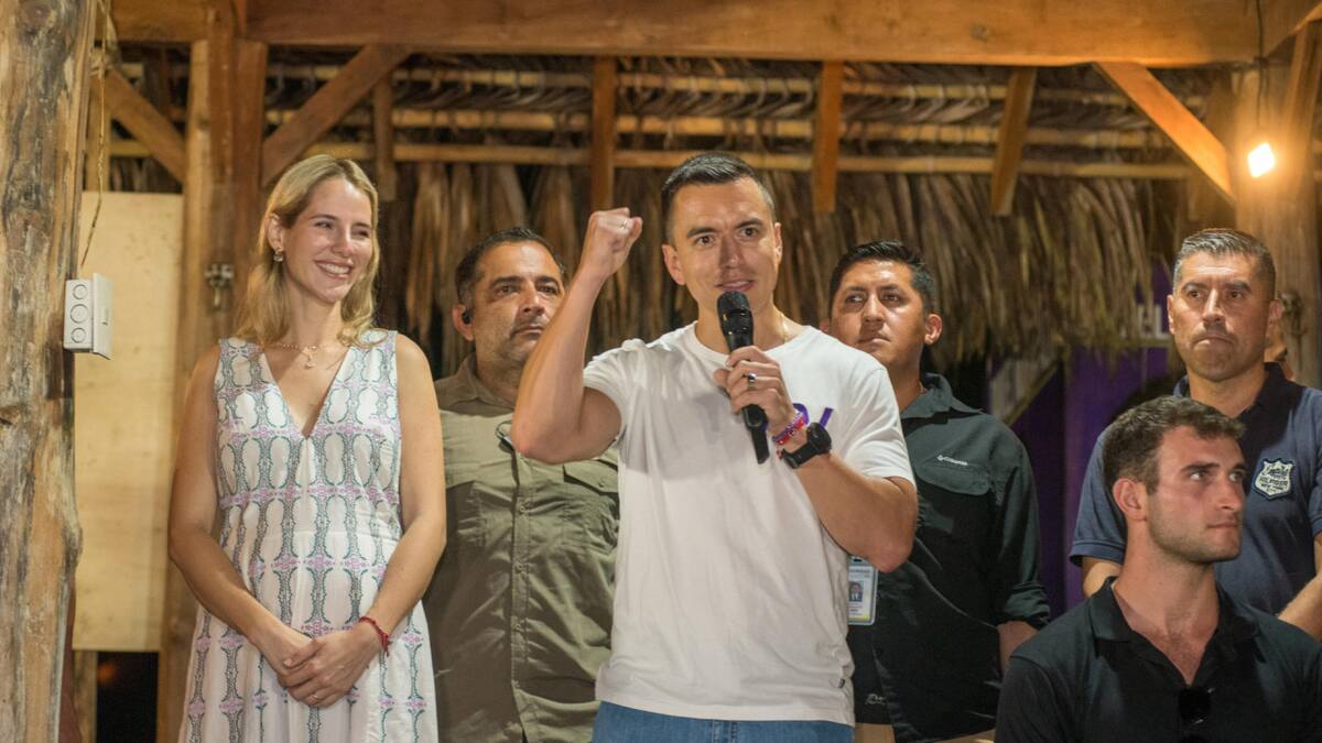 Daniel Noboa tras su victoria presidencial. Foto: EFE.