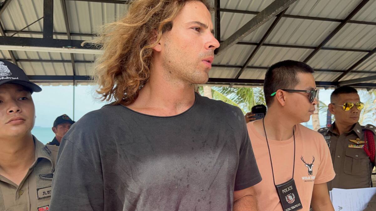 Daniel Sancho, acusado por el crimen de un cirujano colombiano en Tailandia. Foto: REUTERS.