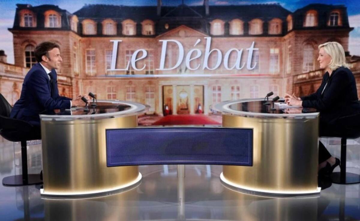 Debate presidencial en Francia, Macron y Le Pen, Foto NA
