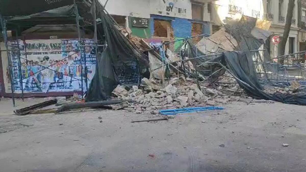 Derrumbe en Congreso. Foto: NA.