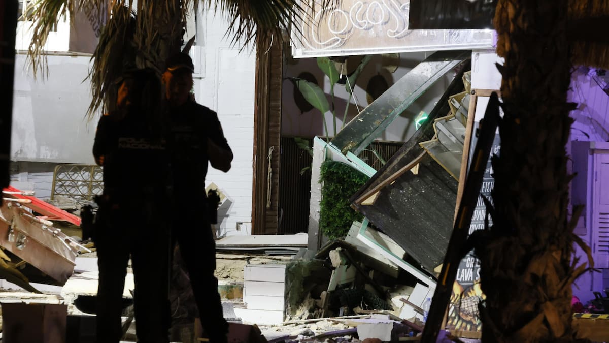 Derrumbe en un restaurante de Palma de Mallorca. Foto: EFE.