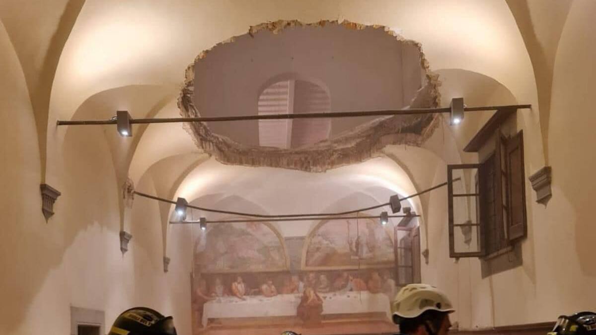 Derrumbe en una boda de Italia. Foto: Facebook gobernador regional de Toscana, Eugenio Giani.