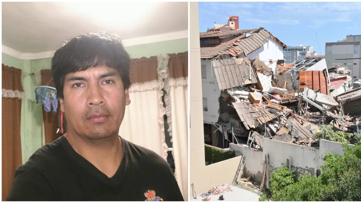 Derrumbe en Villa Gesell - encontraron el cuerpo de Fabián Javier Gutiérrez. Fotos: NA.