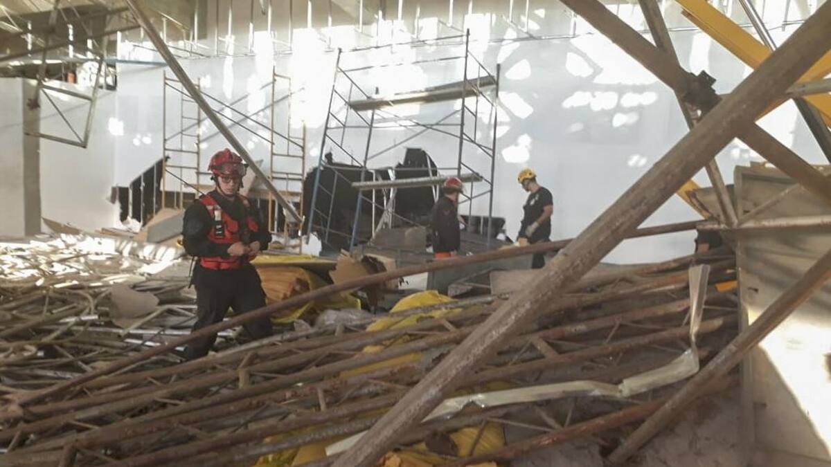 Derrumbe y tragedia en obra en construcción en aeropuerto de Ezeiza, NA