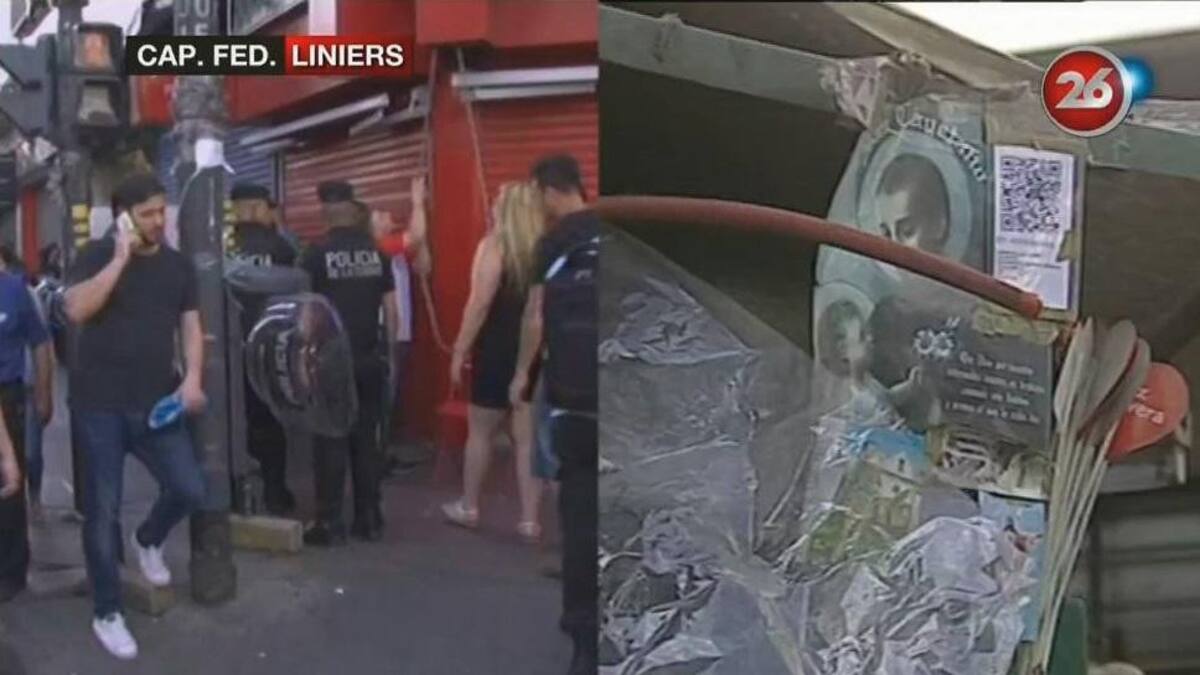Desalojo a manteros en Liniers (Canal 26)
