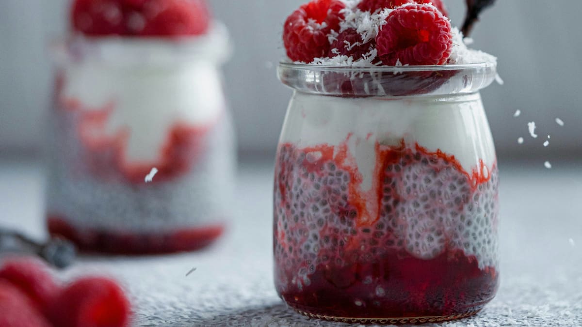 Desayuno, yogurt, comida, frambuesa, fruta. Foto: Unsplash