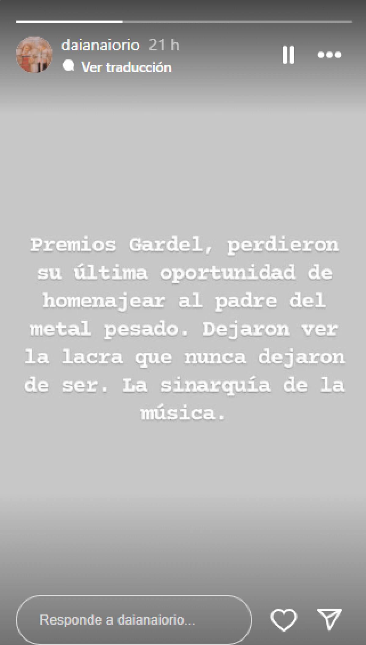 Descargo de la hija de Ricardo Iorio en redes