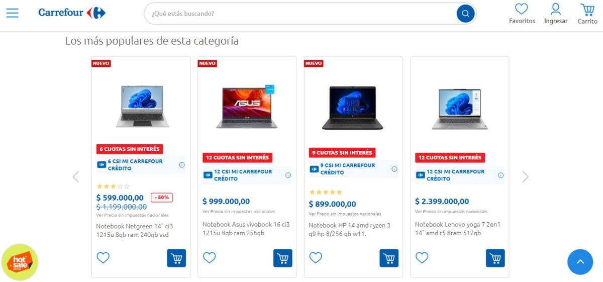 Descuentos en electrónica en Carrefour. Foto: carrefour.com.ar.