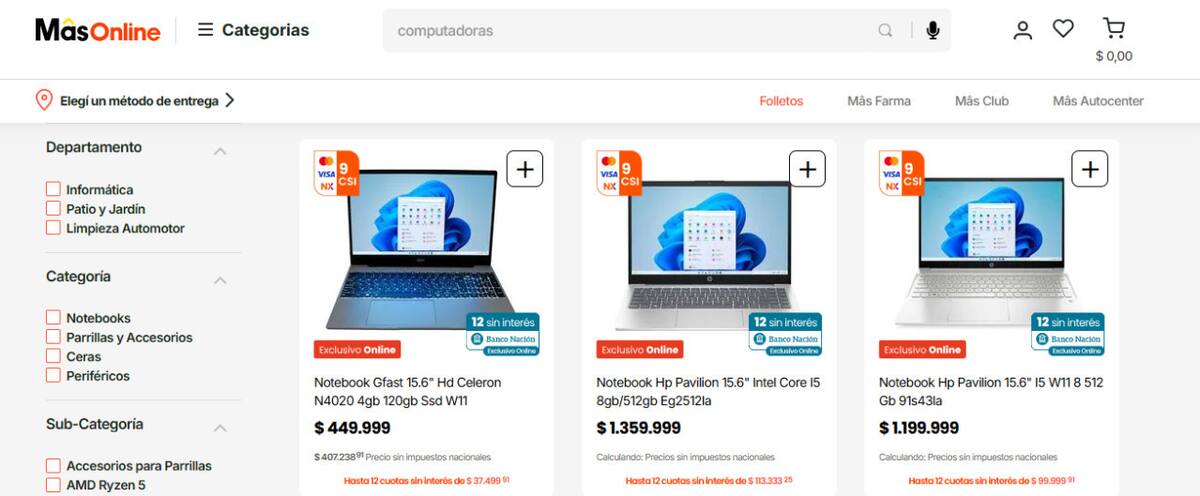 Descuentos en electrónica en Changomas. Foto: masonline.com.ar.