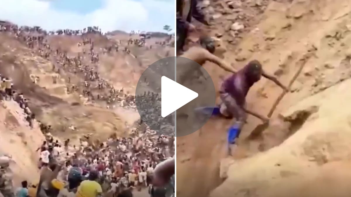 Dramáticos videos: las imágenes del momento exacto donde un desprendimiento de tierra en África mata al menos a 100 mineros