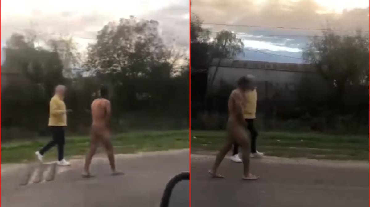 Desnudan a hombre por robar en La Plata. Fuente: Captura