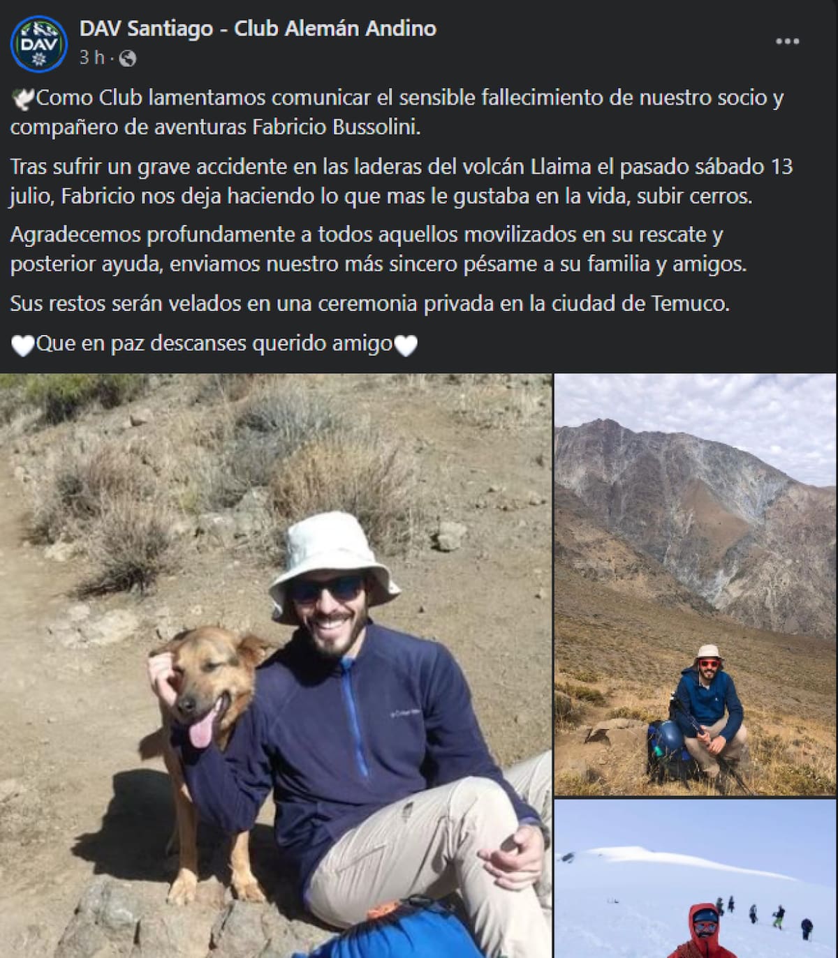 Despedida a Fabricio Bussolini. Foto: Facebook/DAV Santiago - Club Alemán Andino