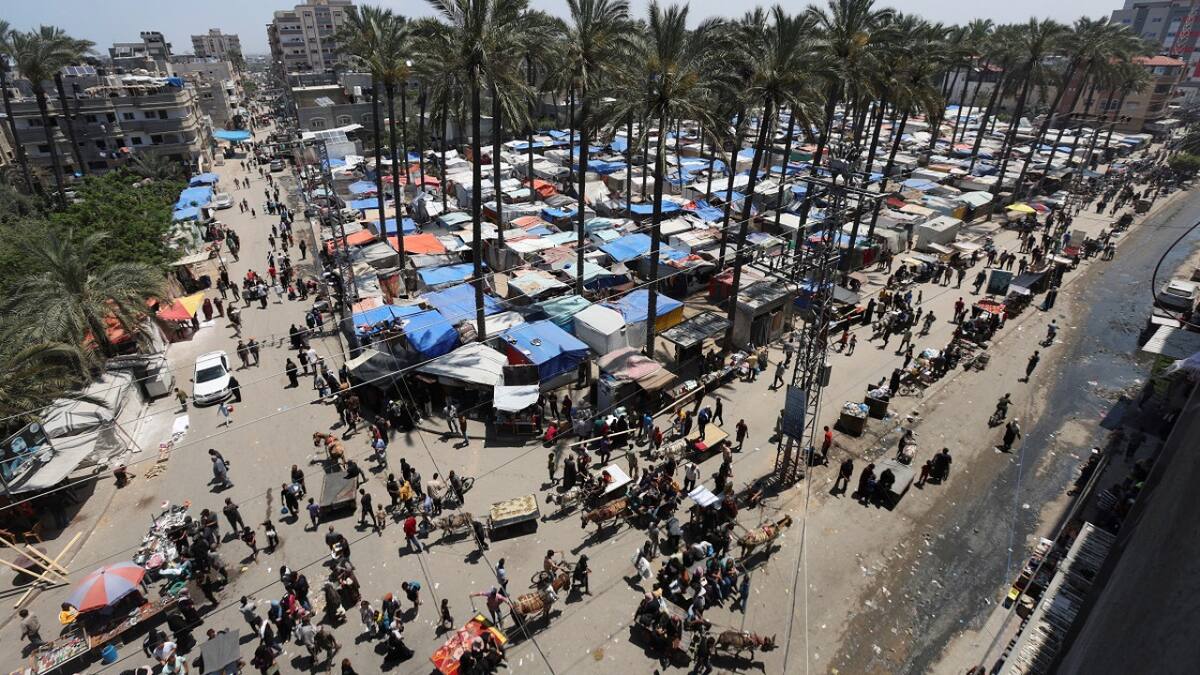 Desplazados en la Franja de Gaza. Foto: Reuters.