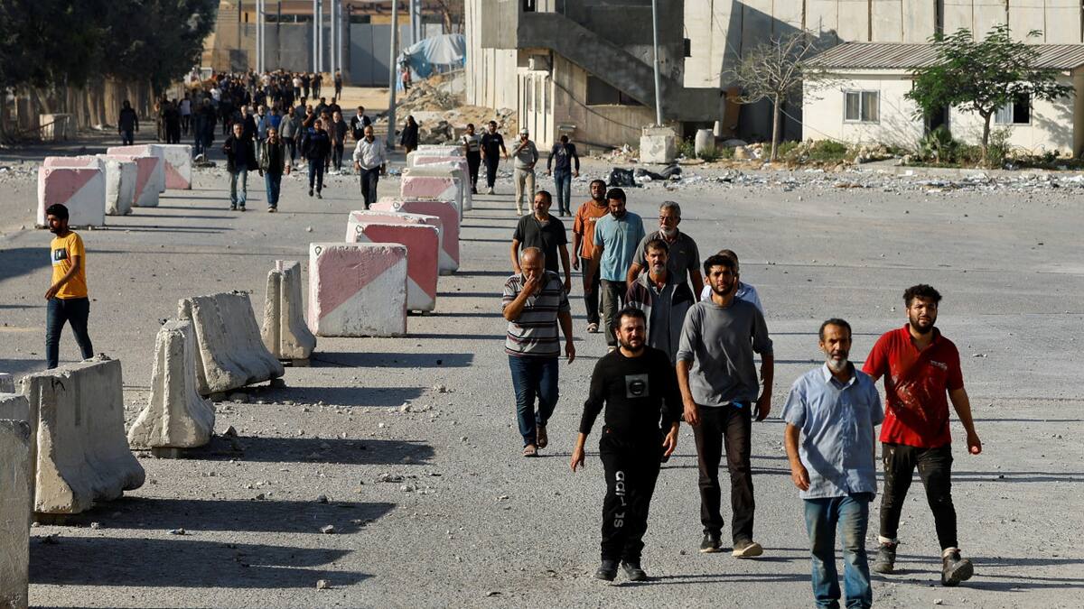 Desplazamiento de palestinos de Gaza. Foto: Reuters.