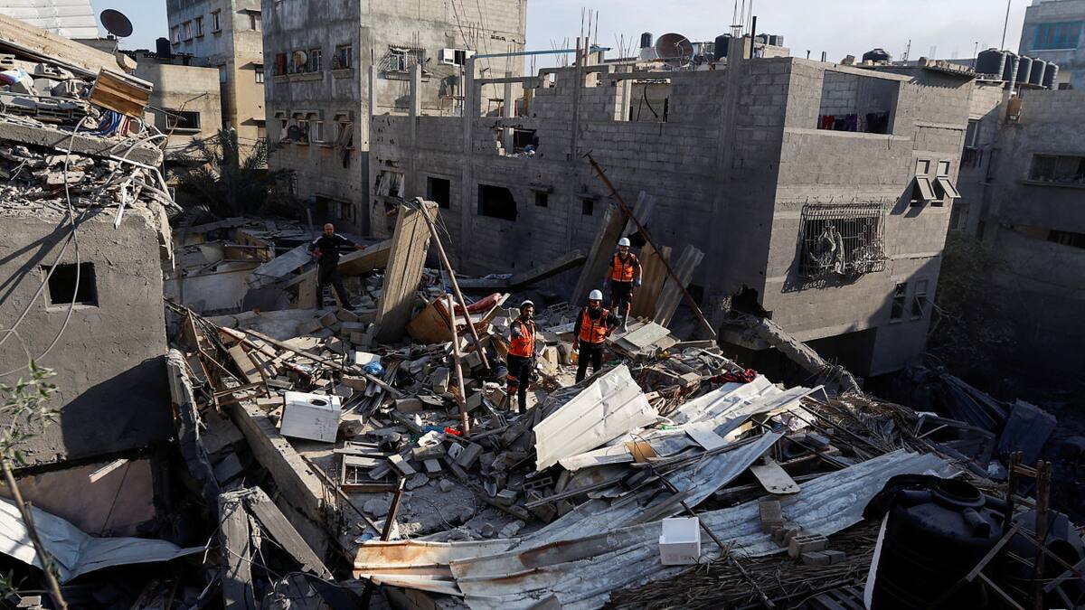 Después de los ataques israelíes, en Khan Younis. Reuters