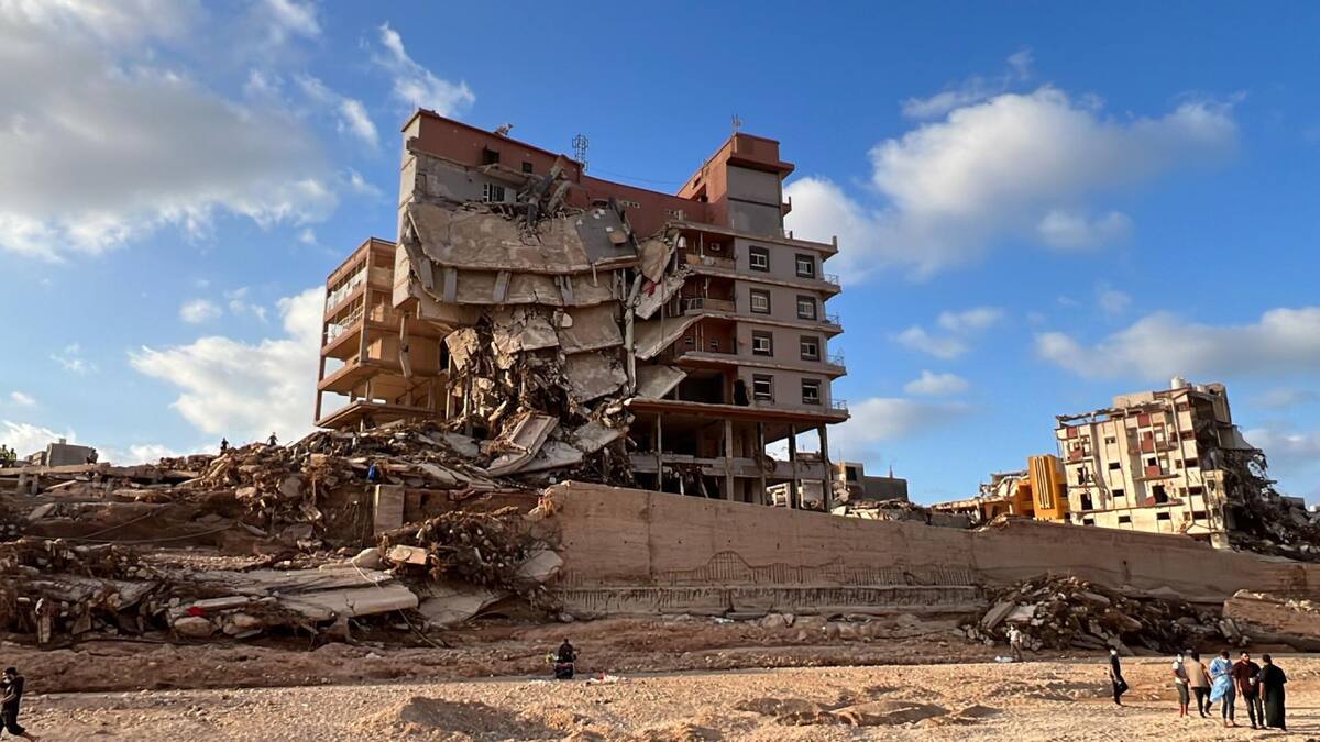 Destrucción en Libia producto de las inundaciones. Foto: EFE
