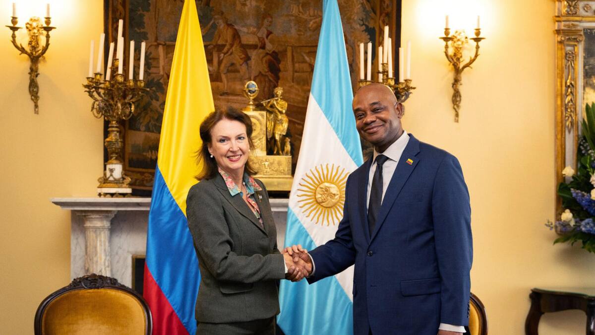 Diana Mondino junto al canciller colombiano. Foto: EFE