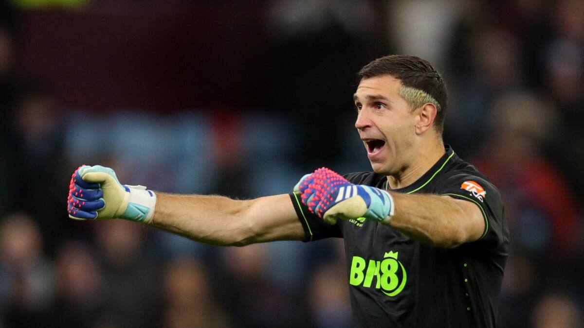 Dibu Martínez, Aston Villa vs Manchester City. Foto: Reuters