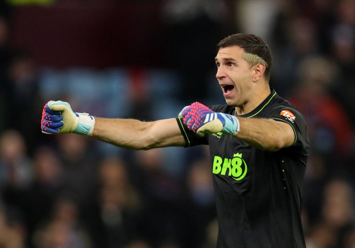 Dibu Martínez, Aston Villa vs Manchester City. Foto: Reuters