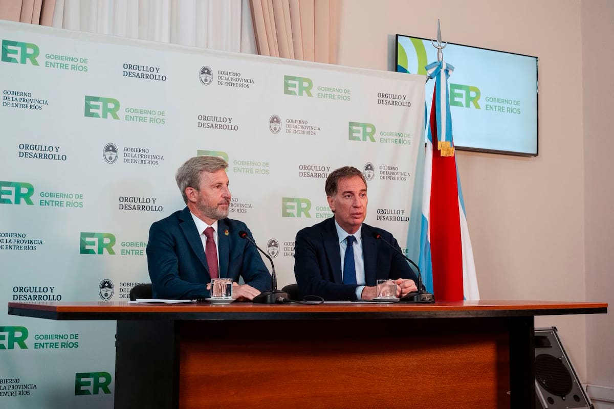 Diego Santilli junto a Rogelio Frigerio en Entre Ríos.