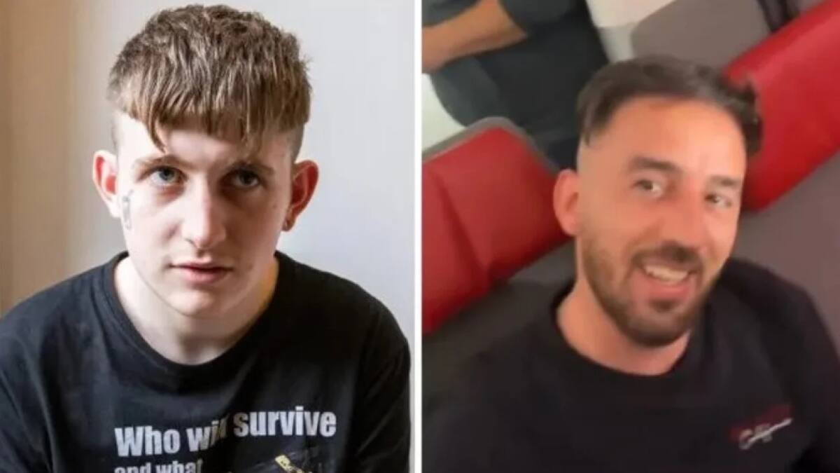 Dillom y el usuario de X, "La Pistarini". Foto: NA.