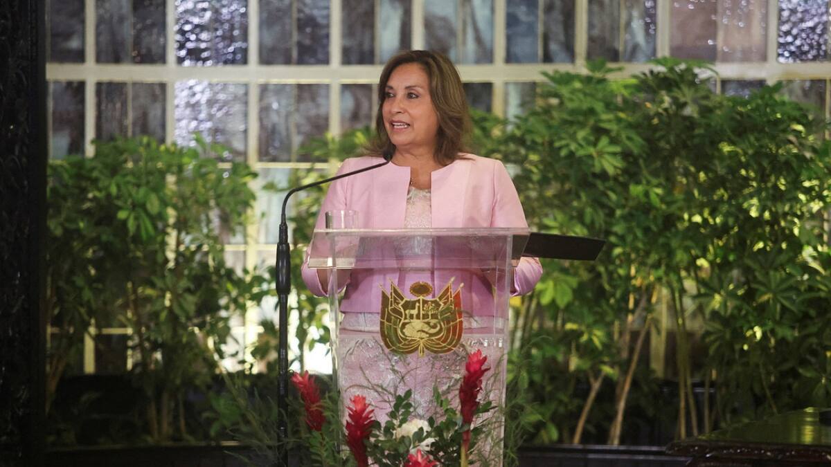 Dina Boluarte, presidenta de Perú. Foto: Reuters.