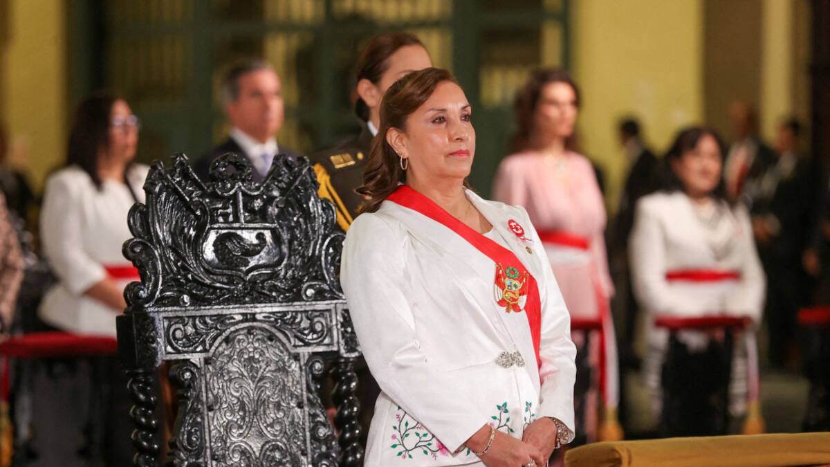 Dina Boluarte, presidenta de Perú. Foto: Reuters.