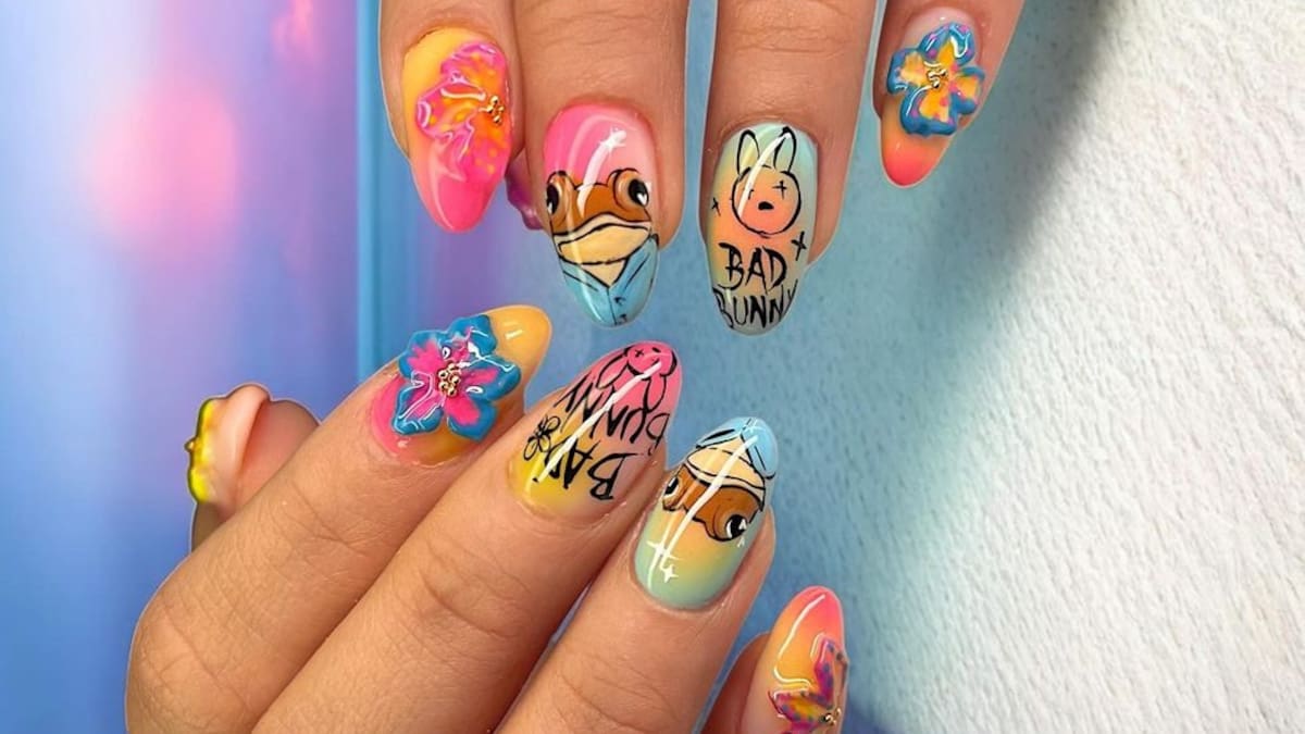 Diseños de uñas ideales para inspirarse para el show de Bad Bunny.