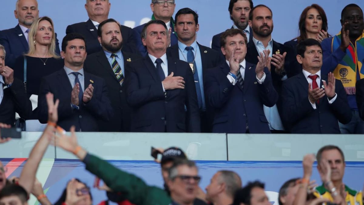Domínguez y Bolsonaro - Final Copa América