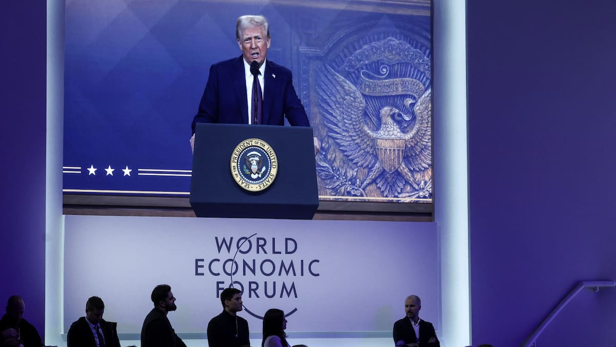 Donald Trump en el Foro de Davos. Foto: Reuters/Yves Herman