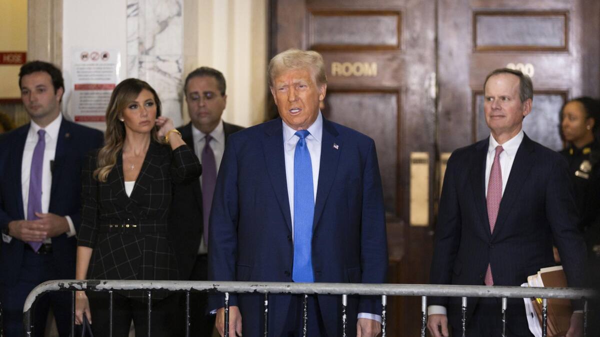 Donald Trump en su llegada al tribunal de Nueva York. Foto: EFE