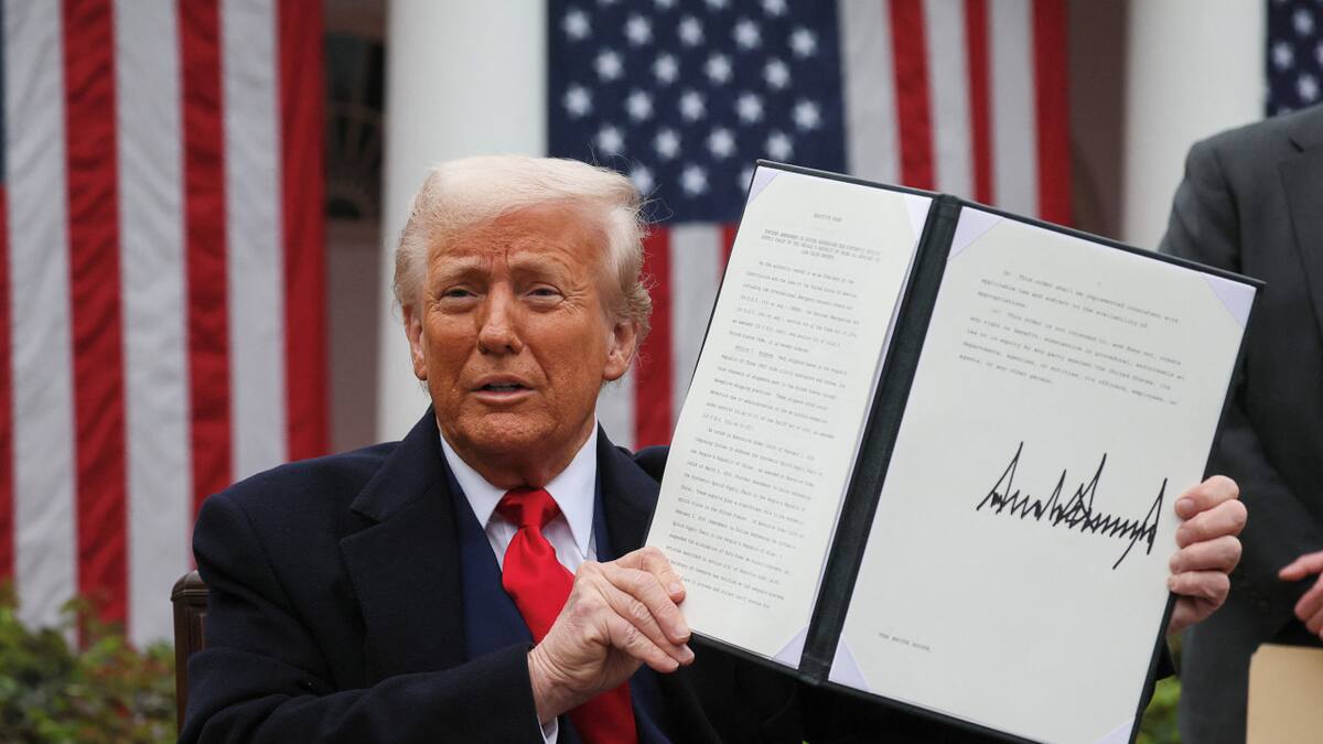 Donald Trump firmó un aumento en los aranceles contra Israel. Foto: Reuters/Leah Millis