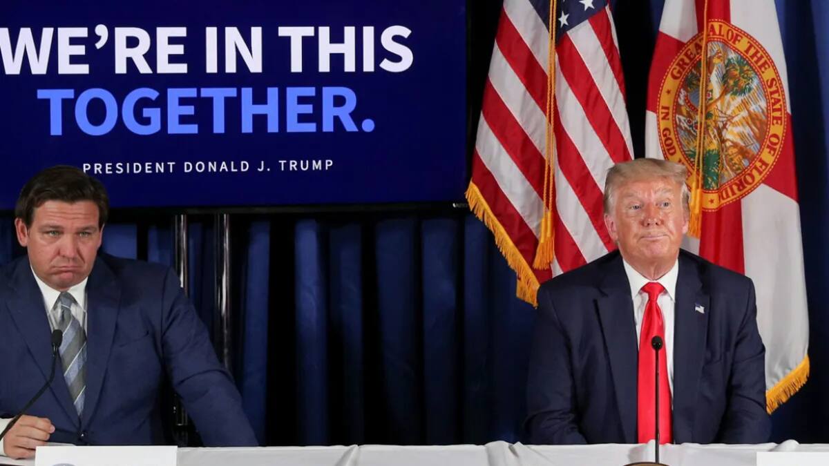 Donald Trump y Ron DeSantis. Foto: Reuters