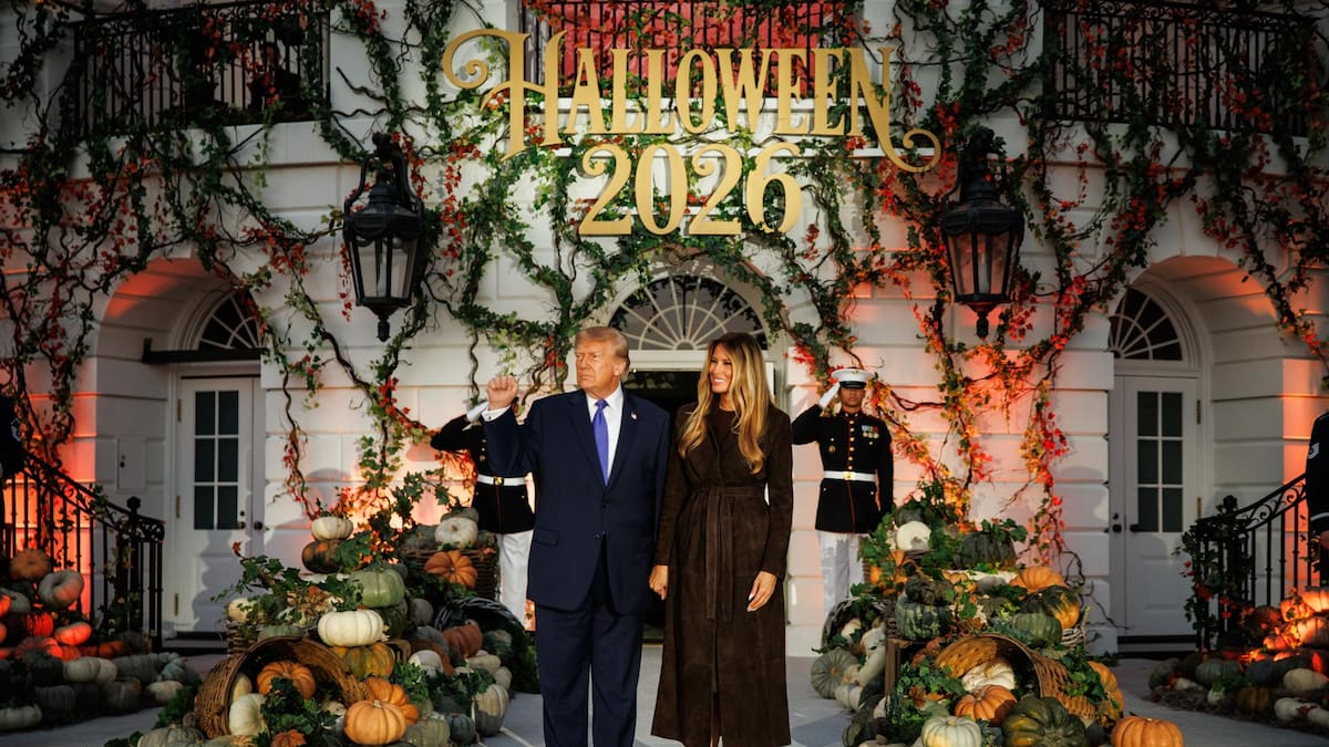 Donald y Melania Trump celebran Halloween en la Casa Blanca.