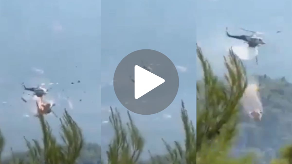 Impactante video: dos helicópteros que combatían un incendio forestal en Grecia chocaron en pleno vuelo y dejaron dos muertos