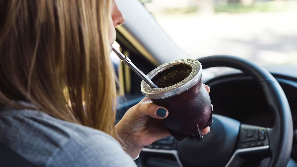 Dos provincias aplican multas por tomar mate al conducir.