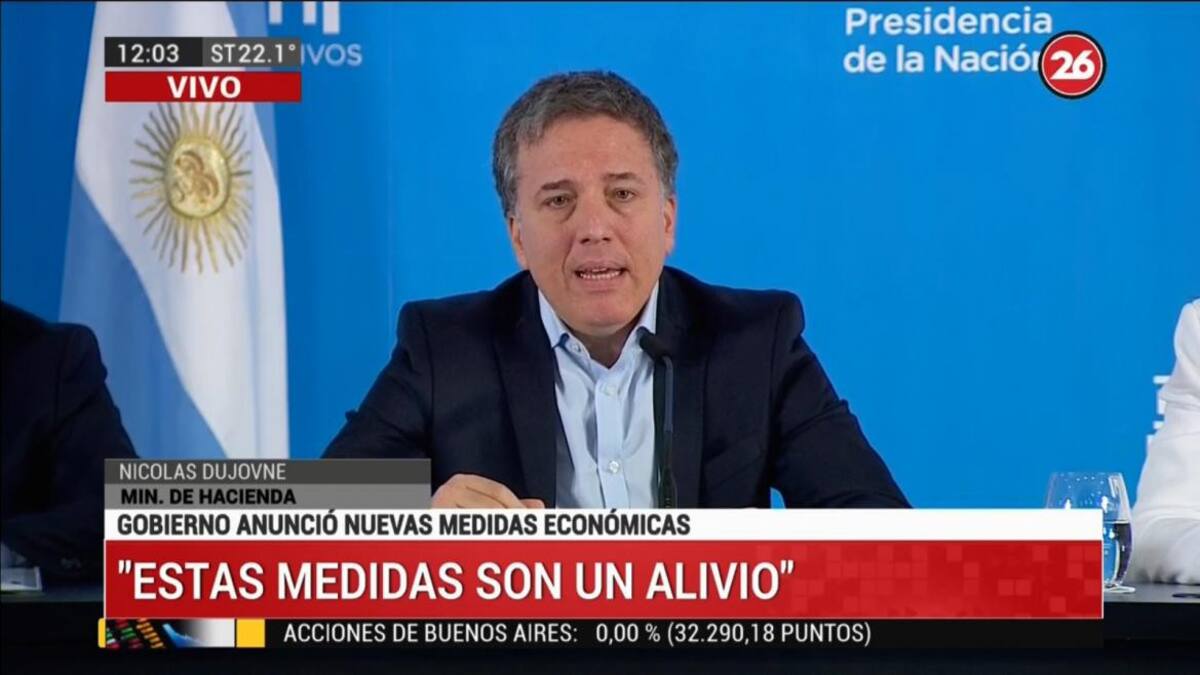Dujovne sobre medidas económicas anunciadas, Presidencia de la Nación